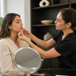 Provider discussing lip enhancement options during an aesthetic consultation
